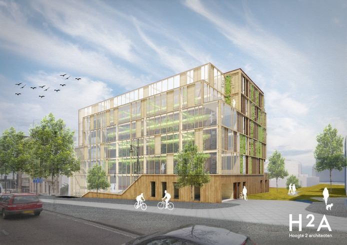 et collectief Cohousing mag een appartementencomplex gaan bouwen aan het Nieuwe Plein, in het huidige Coehoorn Park
